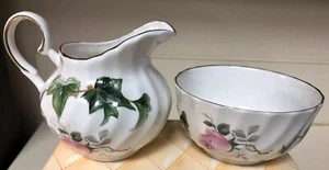 Regency English Bone China Floral Pattern Creamer & Sugar Bowl NG - Picture 1 of 5