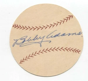 Bobby Adams Signed Paper Baseball Autographed Signature Cincinnati Reds - Picture 1 of 3