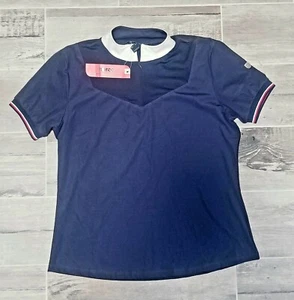 Camicia donna Horze BLU NAVY inglese Taylor Tech Show taglia 14 - Foto 1 di 4