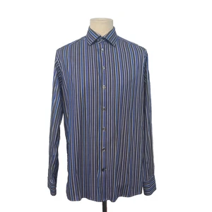 Eton Shirt Mens Large 42/16.5 Blue Stripe Contemporary Fit Smart Formal Office - Picture 1 of 9