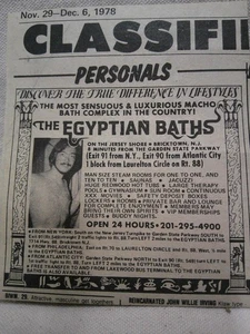 Casa de baño egipcia anuncio gay 1978 Bricktown n.j. vintage costa - Imagen 1 de 2