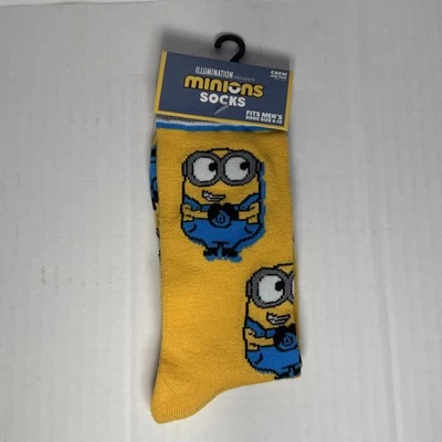 Minions Novedad Calcetines Crew Hombre Zapato Talla 6-12 Nuevo Un Par  Foto 1 de 2