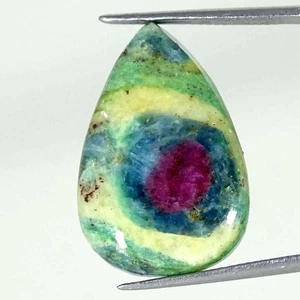 20.70Cts Natural Ruby In Fuchsite Pear Cabochon Loose Gemstone - Picture 1 of 5