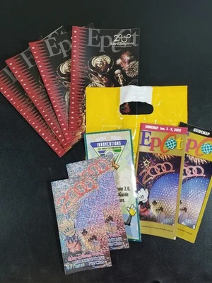 Disney Epcot 2000 Millennium Lote Mapas Guías Programas Innovaciones y Pin Club Foto 1 de 4