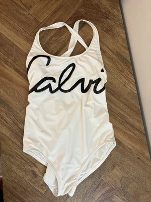 Traje de baño Calvin Klein para mujer 1 pieza 8 blanco viaje clásico natación crucero U4 Foto 1 de 4