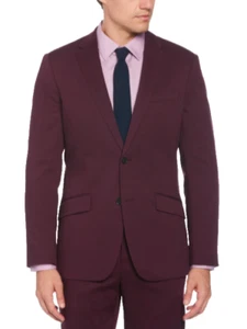 Perry Ellis NWT Men’s size 46R Slim Fit Tech Suit Jacket Blazer Port Burgundy - Picture 1 of 6