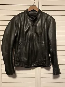 Hot Leathers Motorcycle Jacket Womens Small Black Genuine Leather Buttery $319 - Picture 1 of 11