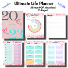 Digital Planner BUNDLE 20 pages Daily Weekly Monthly Printable Download Notes