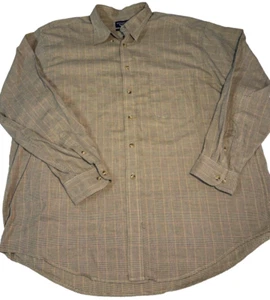 Camicia elegante Roundtree & Yorke uomo anni 40 twill manica lunga abbottonata taglia XL - Foto 1 di 8