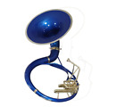 Bb Flat Blue Sousaphone  Tuba mit Gigbag +  Mundstck Bb Big Bell 24"