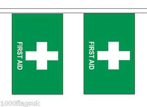 Bandera de poliéster de primeros auxilios para asistencia médica - 5 m con 14 banderas - Imagen 1 de 3