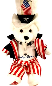 Plush Uncle Sam Stamp Bear USPS Collectibles Teddy Bear 2003 Red White Blue July - Picture 1 of 7