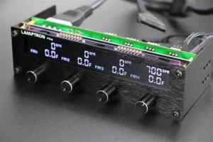 Lamptron FC6 5.25 Driver Place Fan Speed Controller LCD Screen 4 Channels - Afbeelding 1 van 6