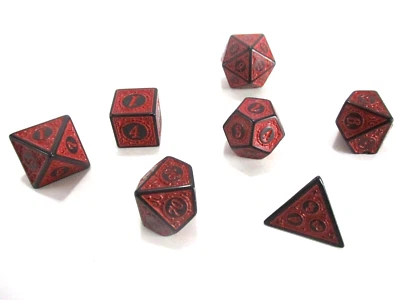 7x POLYHEDRAL GAME DICE Red RPG Roleplaying NEW!! - Image 1 of 4