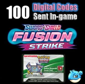 x100 Fusion Strike codes booster packs ingame Pokemon TCG Online sent super fast