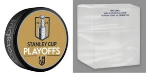 2025 NHL STANLEY CUP PLAYOFFS SOUVENIR PUCK VEGAS GOLDEN KNIGHTS MIT DISPLAY WÜRFEL - Bild 1 von 5