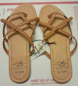 BOBBY BROOKS WOMENS SANDLES TAN SZ S 5/6 NEW WITH TAGS UE1 - Imagen 1 de 2