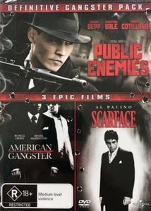 PUBLIC ENEMIES - AMERICAN GANGSTER - SCARFACE - Crime Film Pack (3 DVD SET) - Bild 1 von 1
