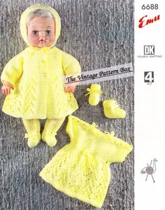 TINY TEARS SET for 12" 4ply & 16" 8ply or DK - COPY doll knitting pattern - Picture 1 of 1