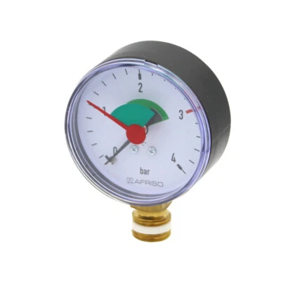 LEYSSER Sanicomfort Heizungsmanometer 3/8" 0-4 Bar Anschluss unten