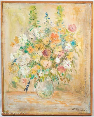 Vintage Post Impressionist Oil Painting Colorful Floral Still Life after Le Pho - Image 1 of 4