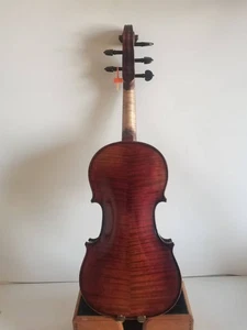 5 Strings 4/4 Violin Solid flamed maple back spruce top hand made K4348 - Picture 1 of 7