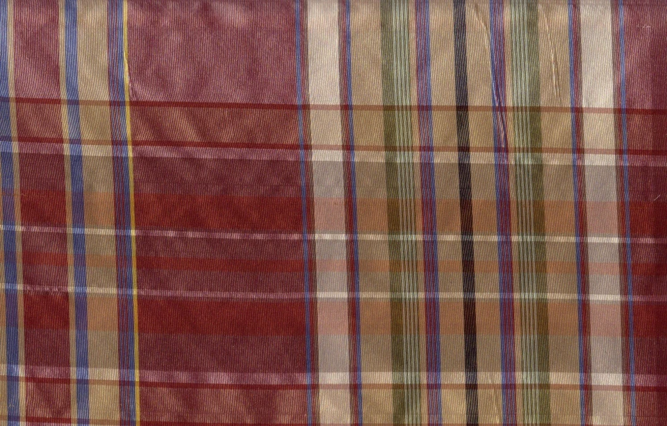 Tafetán 100% seda multi cuadros. tela por patio. 54" de ancho. Foto 1 de 1