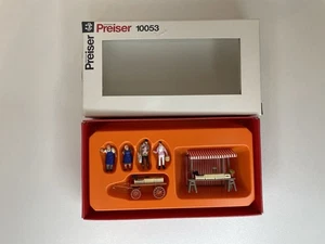 Preiser H0 10053 Obst- und Gemüsestände Wochenmarkt  Figuren Markt Wagen 1:87 - Bild 1 von 8