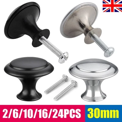 2-24Pcs Door Knobs Cabinet Handles Stainless Steel Cupboard Drawer Kitchen DIY - Image 1 of 4