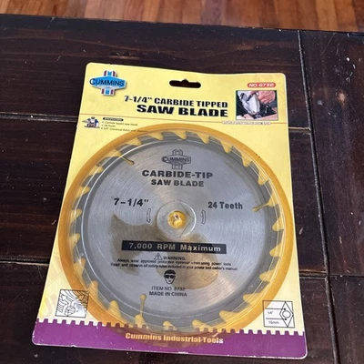 "Hoja de sierra con punta de carburo Cummins 7-1/4"" 24 dientes" Foto 1 de 4