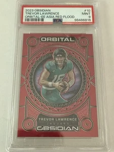 2023 Obsidian Trevor Lawrence Orbital Asia Electric Etch Red Flood PSA 9 - Picture 1 of 2