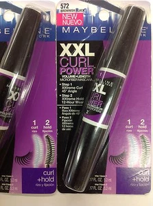 3 X Maybelline XXL Curl Power Volume +Length  Microfiber Mascara BROWNISH BLACK. - Picture 1 of 1