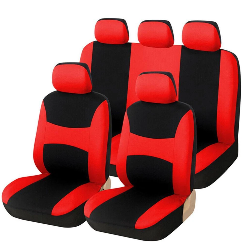 Juego completo de 5 fundas de asiento transpirables universales para coche protector de cojín delantero trasero Foto 1 de 4