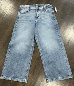 Gap Jeans Women’s 12 Long 34x29 High Rise Stride Ankle Wide Leg Tall Blue - Picture 1 of 10