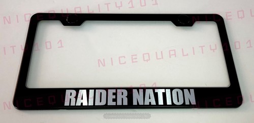 Raider Nation Stainless Steel License Plate Frame | Chrome Finished Rust-Free
