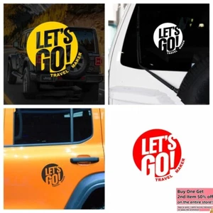 Let's Go Travel Maker Decal Auto Car Truck Camper Van Off-road Vinyl Sticker - Picture 1 of 13