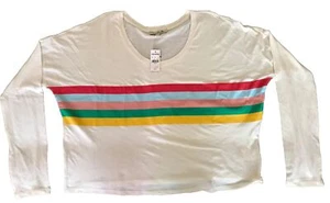 NWT Express Women's Long Sleeve Crop t-shirt Size L - Picture 1 of 3