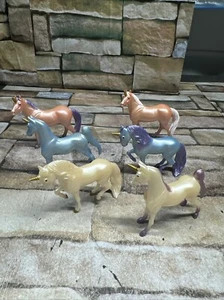 Lot Of 6 Mini Breyer Unicorns Loose Lot - Picture 1 of 7
