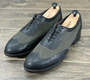 Allen Edmonds Golf Shoes Mens 10 D Black Mesh Honors Collection Double Eagle - Picture 1 of 10