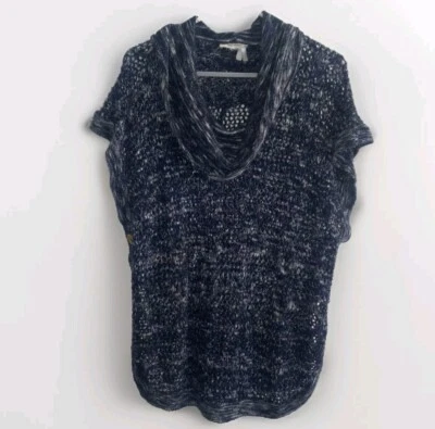 Vestido Granero Capucha Cuello Capas Suéter Azul Mancha Talla XL Tejido Abierto Suave  Foto 1 de 3