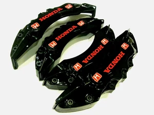 4PCS Brake Caliper Covers Black Red Logo HONDA for Civic Accord Jazz CR-V HRV - Foto 1 di 7