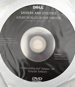 Dell Drivers Utilities DVD OptiPlex 760 & Cyberlink PowerDVD 8.1 - Picture 1 of 2