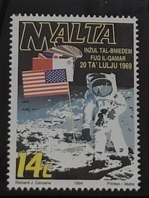 Malta 1994 25 aniversario del primer hombre en la Luna -- Folleto Foto 1 de 4