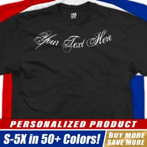 Custom Collarbone Tattoo T-Shirt Neck Grunge Script Tattoo Personalized Logo - Picture 1 of 33