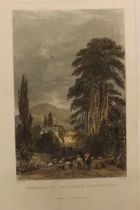 1800S IMPRESIÓN A MANO COLOR AMBLESIDE WESTMORLAND 20CMS POR 14CMS P2142 - Imagen 1 de 3