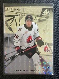 Brayden Yager 2021-22 UD SP Game Used CHL Silver Foilboard SP RC Card #182/249