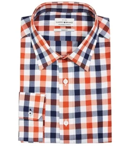 Lucky Brand Men's Slim-Fit Moisture-Wicking Check Dress Shirt Size S 14-14-1/2 - Picture 1 of 3