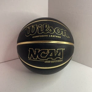 Wilson Sensation NCAA Basketball Black Gold Composite Leather - Picture 1 of 7