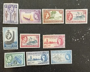 British Solomon Islands 1956 Queen Elizabeth II Mint NH SG82-96; KGVI 1938, 1946 - Bild 1 von 1