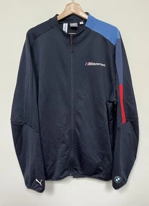BMW M Motorsport Men's XXL Hoodie Sweatshirt Puma Blue Red Full Zip 2XL - Picture 1 of 17